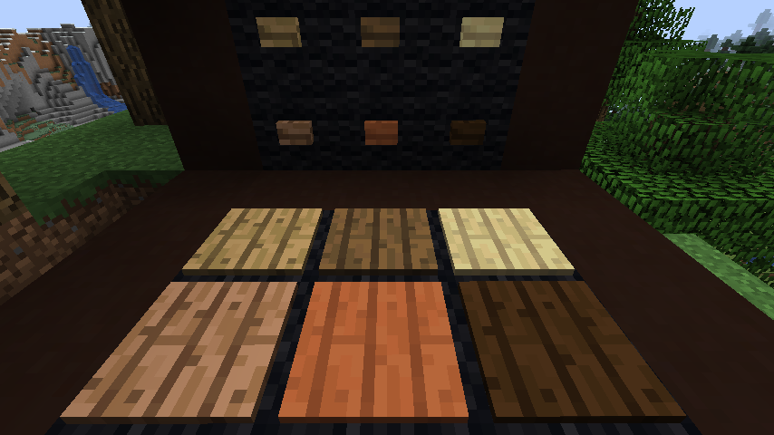 Нажимные плиты из всех пород древесины в Minecraft 1.13